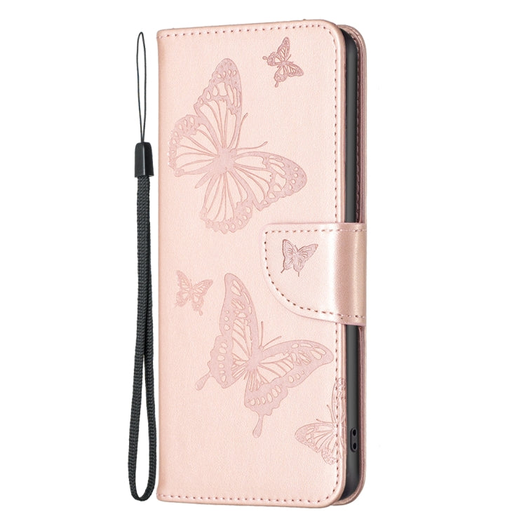 For iPhone 15 Pro Max Embossing Two Butterflies Pattern Leather Phone Case(Rose Gold) - free shipping - PMC TechLife - Order now!