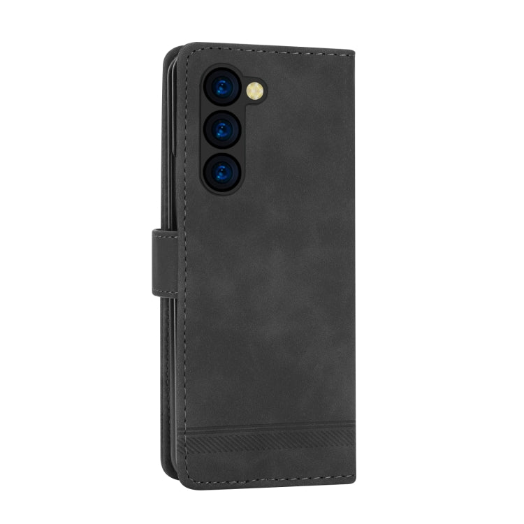 For Samsung Galaxy Z Fold5 Dierfeng Dream Line TPU + PU Leather Phone Case(Black) - free shipping - PMC TechLife - Order now!