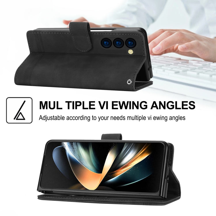 For Samsung Galaxy Z Fold5 Dierfeng Dream Line TPU + PU Leather Phone Case(Black) - free shipping - PMC TechLife - Order now!