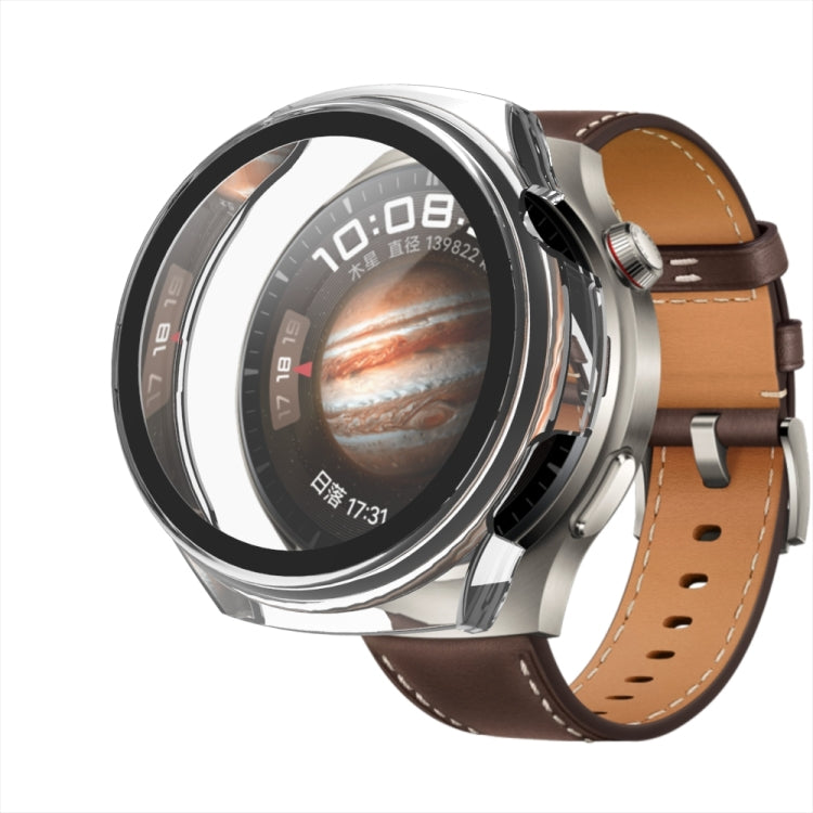 For Huawei Watch 4 Pro Tempered Film + PC Integrated Watch Protective Case(Transparent) - Watch Cases by PMC TechLife | Online Shopping South Africa | PMC TechLife