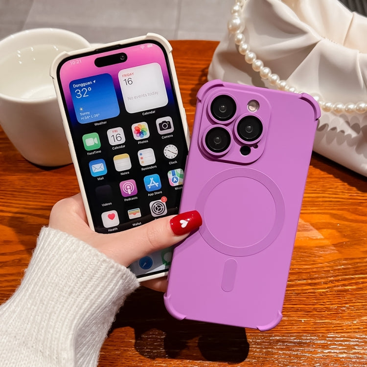 For iPhone 12 Four Corner Shockproof Skin Feel MagSafe Magnetic Phone Case(Purple) - free shipping - PMC TechLife - Order now!
