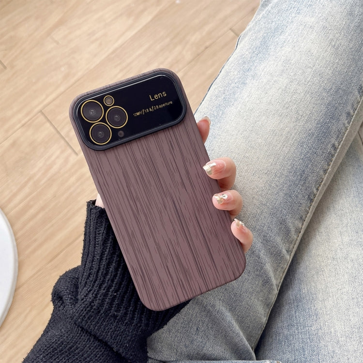 For iPhone 11 Pro Wood Grain TPU Phone Case with Lens Film(Grey) - iPhone 11 Pro Cases by PMC TechLife | Online Shopping South Africa | PMC TechLife