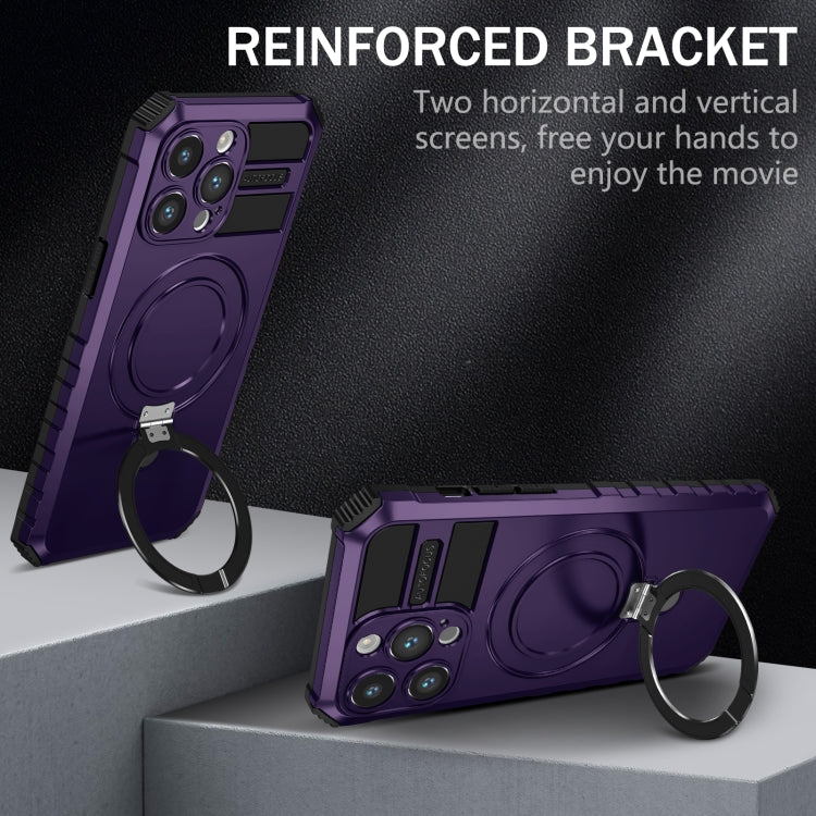 For iPhone 15 Pro MagSafe Magnetic Holder Phone Case(Purple) - free shipping - PMC TechLife - Order now!