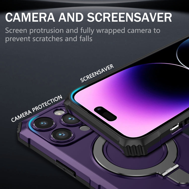 For iPhone 15 Pro MagSafe Magnetic Holder Phone Case(Purple) - free shipping - PMC TechLife - Order now!