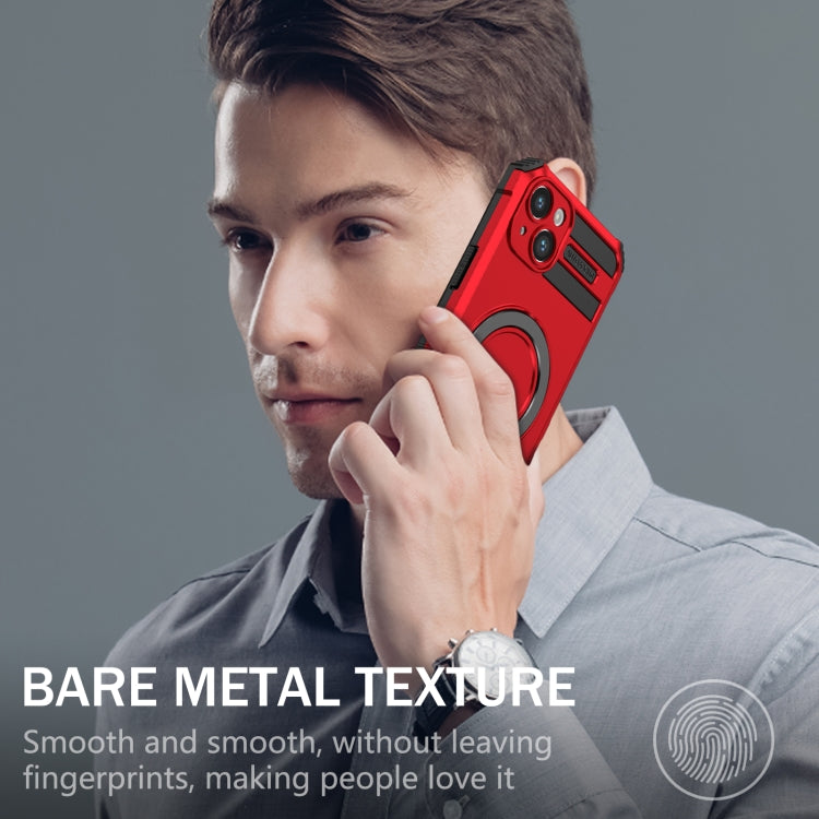 For iPhone 14 MagSafe Magnetic Holder Phone Case(Red) - iPhone 14 Cases by PMC TechLife | Online Shopping South Africa | PMC TechLife | Buy Now Pay Later Mobicred