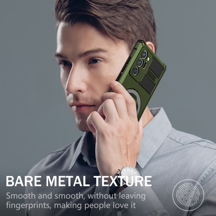 For Samsung Galaxy Note20 Ultra MagSafe Magnetic Holder Phone Case(Green) - Galaxy Note20 Ultra Cases by PMC TechLife | Online Shopping South Africa | PMC TechLife