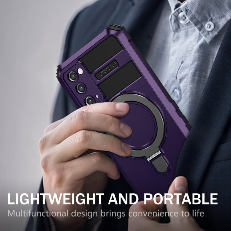 For Samsung Galaxy S20 FE MagSafe Magnetic Holder Phone Case(Purple) - Galaxy S20 FE Cases by PMC TechLife | Online Shopping South Africa | PMC TechLife
