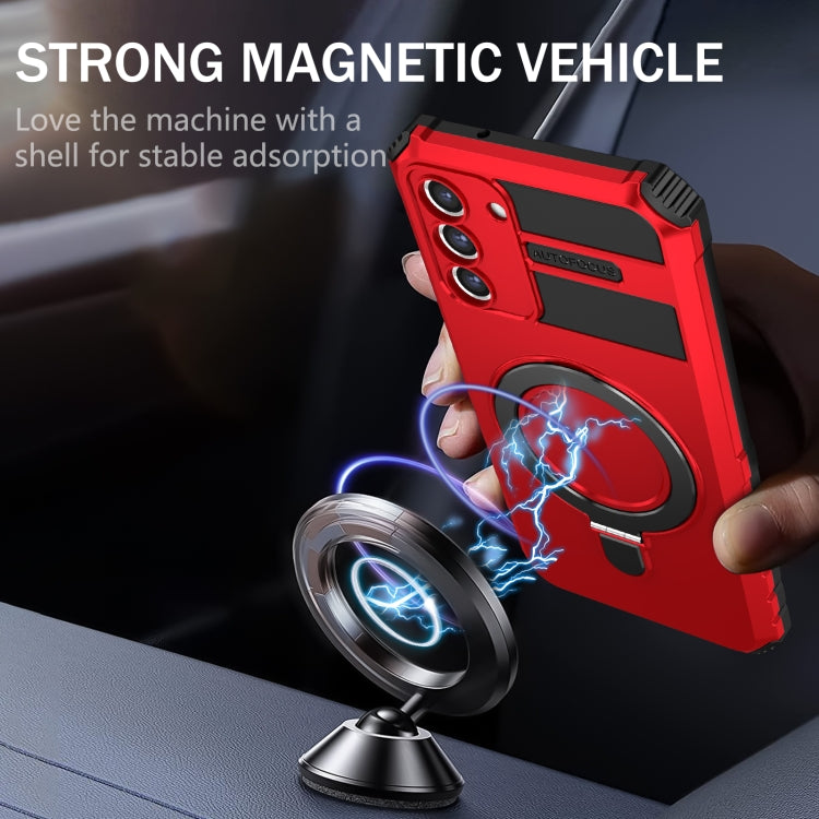 For Samsung Galaxy S21 FE 5G MagSafe Magnetic Holder Phone Case(Red) - free shipping - PMC TechLife - Order now!