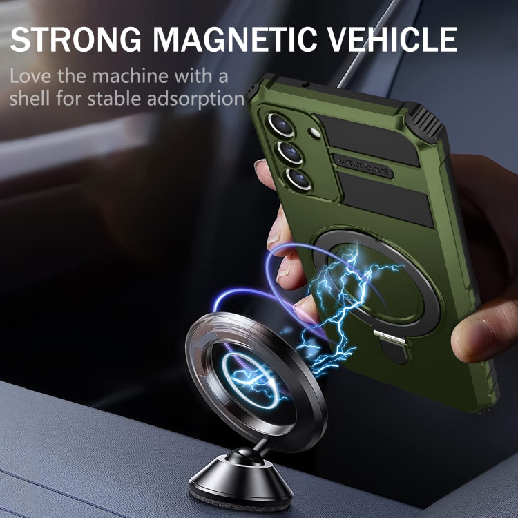 For Samsung Galaxy S21 FE 5G MagSafe Magnetic Holder Phone Case(Green) - free shipping - PMC TechLife - Order now!