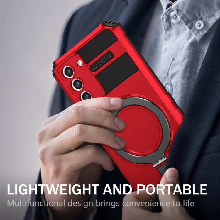 For Samsung Galaxy S21+ 5G MagSafe Magnetic Holder Phone Case(Red) - Galaxy S21+ 5G Cases by PMC TechLife | Online Shopping South Africa | PMC TechLife | Buy Now Pay Later Mobicred