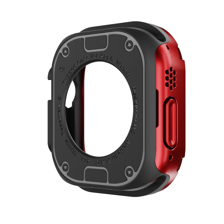 For Apple Watch Ultra 49mm 2-in-1 PC Hybrid TPU Armor Watch Case(Red) - Watch Cases by PMC Jewellery | Online Shopping South Africa | PMC Jewellery