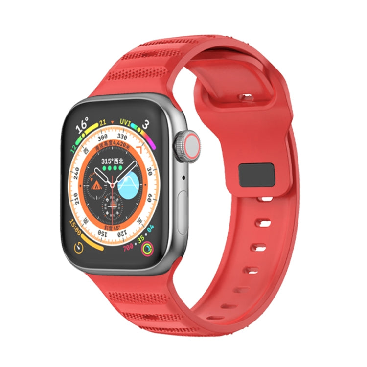 For Apple Watch 8 41mm Dot Texture Fluororubber Watch Band(Red) - Watch Bands by PMC TechLife | Online Shopping South Africa | PMC TechLife