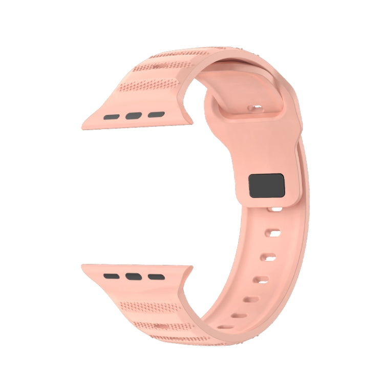 For Apple Watch 7 45mm Dot Texture Fluororubber Watch Band(Nebula Pink) - Watch Bands by PMC TechLife | Online Shopping South Africa | PMC TechLife