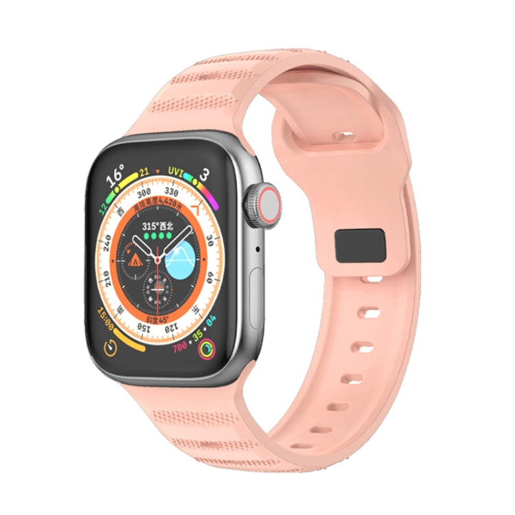 For Apple Watch SE 44mm Dot Texture Fluororubber Watch Band(Nebula Pink) - Watch Bands by PMC TechLife | Online Shopping South Africa | PMC TechLife