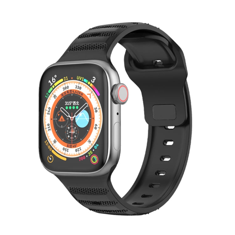 For Apple Watch 6 44mm Dot Texture Fluororubber Watch Band(Black) - Watch Bands by PMC TechLife | Online Shopping South Africa | PMC TechLife