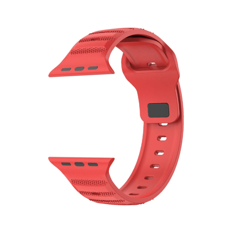 For Apple Watch 5 44mm Dot Texture Fluororubber Watch Band(Red) - Watch Bands by PMC TechLife | Online Shopping South Africa | PMC TechLife