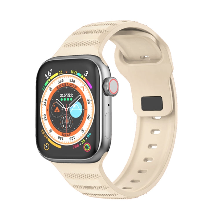 For Apple Watch 5 44mm Dot Texture Fluororubber Watch Band(Starlight) - Watch Bands by PMC TechLife | Online Shopping South Africa | PMC TechLife