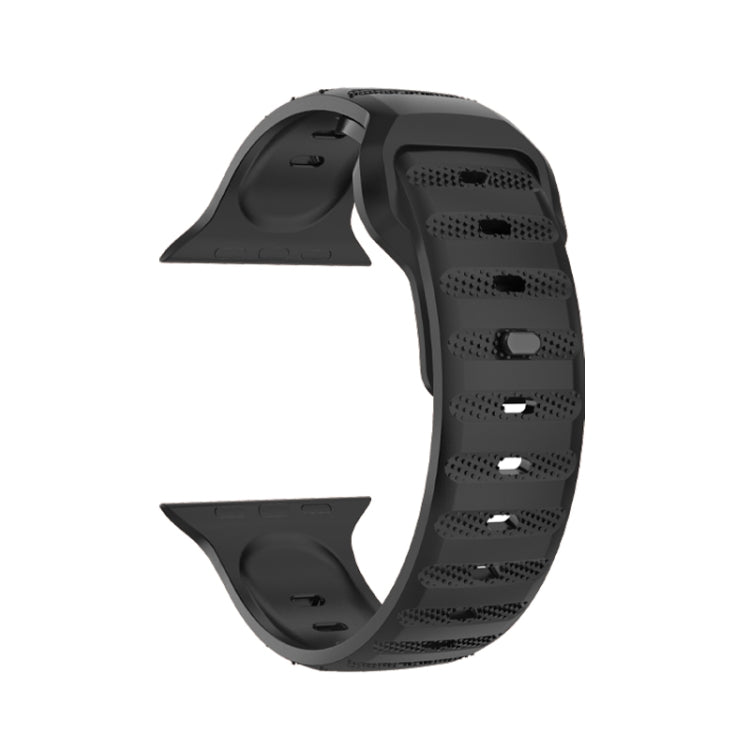 For Apple Watch 5 40mm Dot Texture Fluororubber Watch Band(Black) - Watch Bands by PMC TechLife | Online Shopping South Africa | PMC TechLife