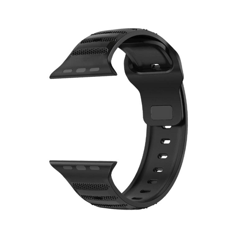 For Apple Watch 4 44mm Dot Texture Fluororubber Watch Band(Black) - Watch Bands by PMC Jewellery | Online Shopping South Africa | PMC Jewellery