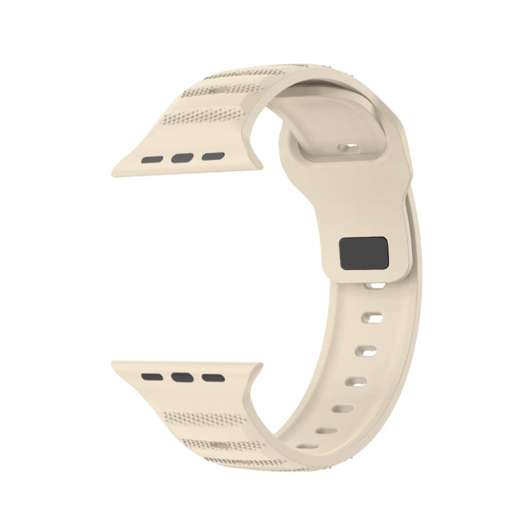 For Apple Watch 4 40mm Dot Texture Fluororubber Watch Band(Starlight) - Watch Bands by PMC TechLife | Online Shopping South Africa | PMC TechLife