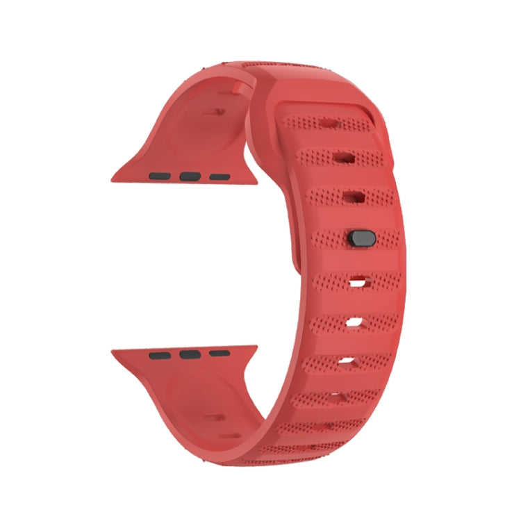 For Apple Watch 38mm Dot Texture Fluororubber Watch Band(Red) - Watch Bands by PMC TechLife | Online Shopping South Africa | PMC TechLife