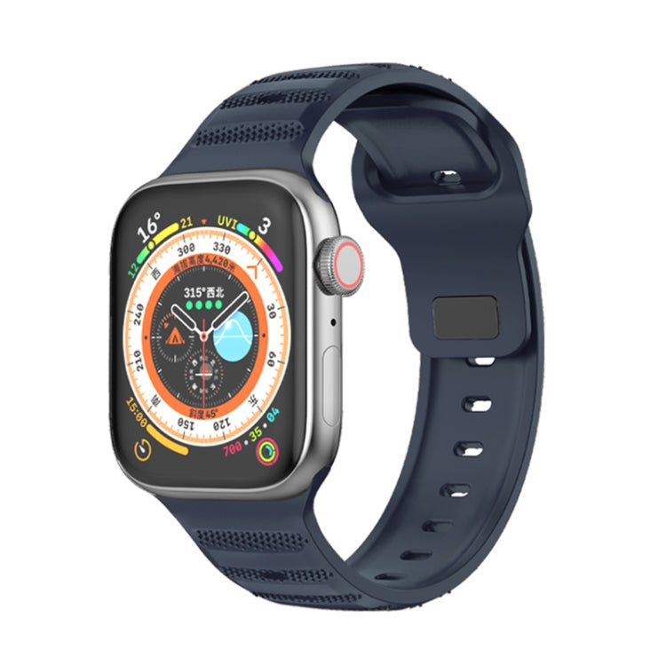 For Apple Watch 38mm Dot Texture Fluororubber Watch Band(Midnight Blue) - Watch Bands by PMC TechLife | Online Shopping South Africa | PMC TechLife