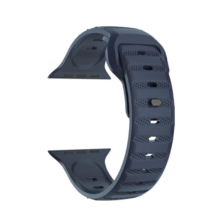 For Apple Watch 38mm Dot Texture Fluororubber Watch Band(Midnight Blue) - Watch Bands by PMC TechLife | Online Shopping South Africa | PMC TechLife