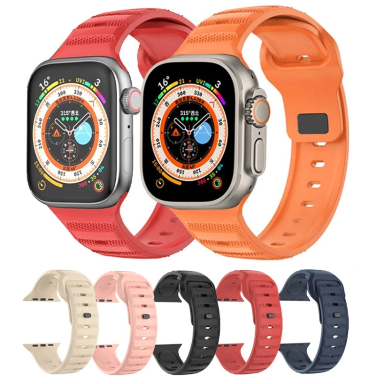 For Apple Watch 5 44mm Dot Texture Fluororubber Watch Band(Starlight) - Watch Bands by PMC Jewellery | Online Shopping South Africa | PMC Jewellery