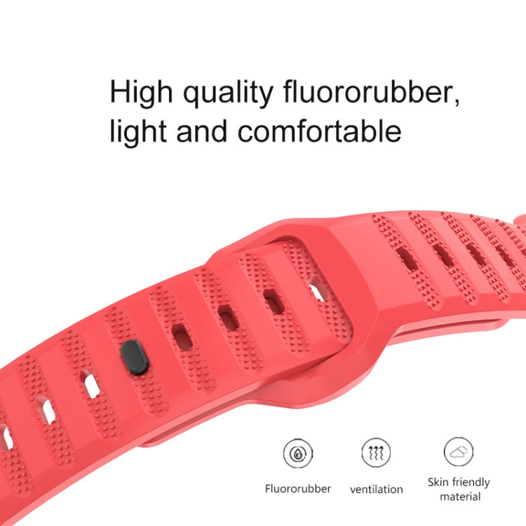For Apple Watch 6 44mm Dot Texture Fluororubber Watch Band(Nebula Pink) - Watch Bands by PMC TechLife | Online Shopping South Africa | PMC TechLife