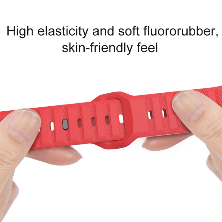 For Apple Watch SE 2022 44mm Dot Texture Fluororubber Watch Band(Red) - Watch Bands by PMC Jewellery | Online Shopping South Africa | PMC Jewellery