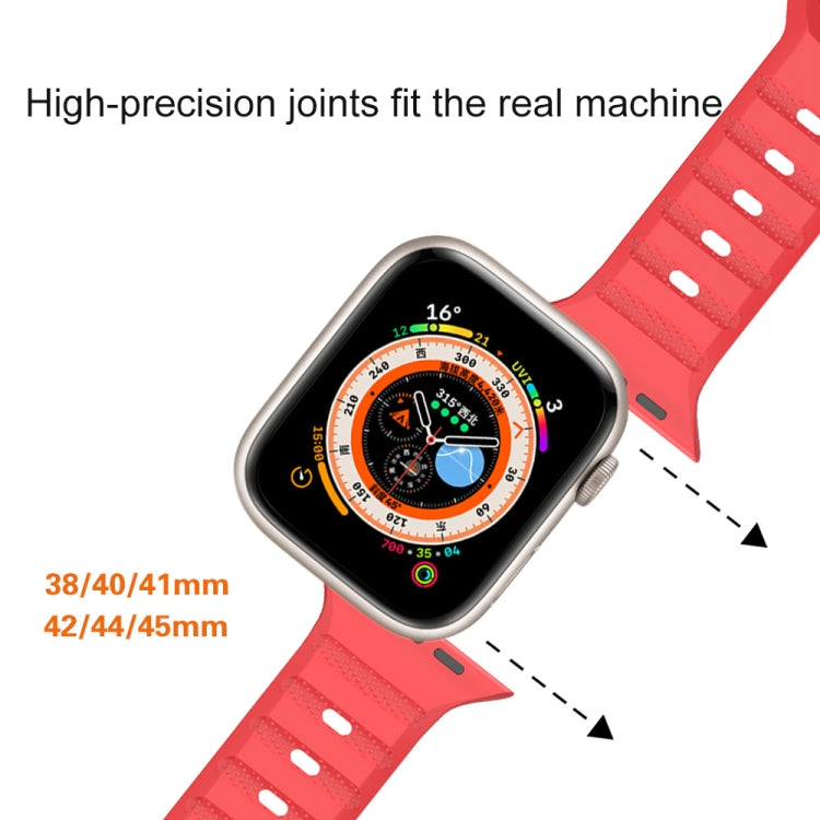 For Apple Watch 5 40mm Dot Texture Fluororubber Watch Band(Red) - Watch Bands by PMC Jewellery | Online Shopping South Africa | PMC Jewellery