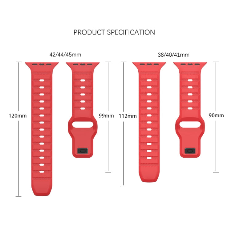 For Apple Watch 8 41mm Dot Texture Fluororubber Watch Band(Red) - Watch Bands by PMC TechLife | Online Shopping South Africa | PMC TechLife