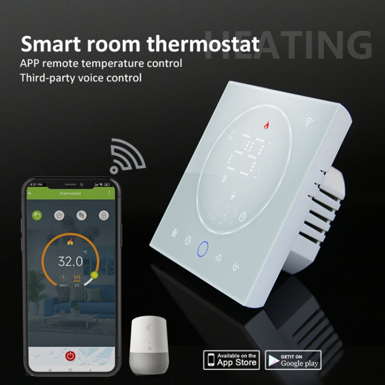 BHT-008GALW 95-240V AC 5A Smart Home Water Heating LED Thermostat With WiFi(White) - Thermostat & Thermometer by PMC Jewellery | Online Shopping South Africa | PMC Jewellery