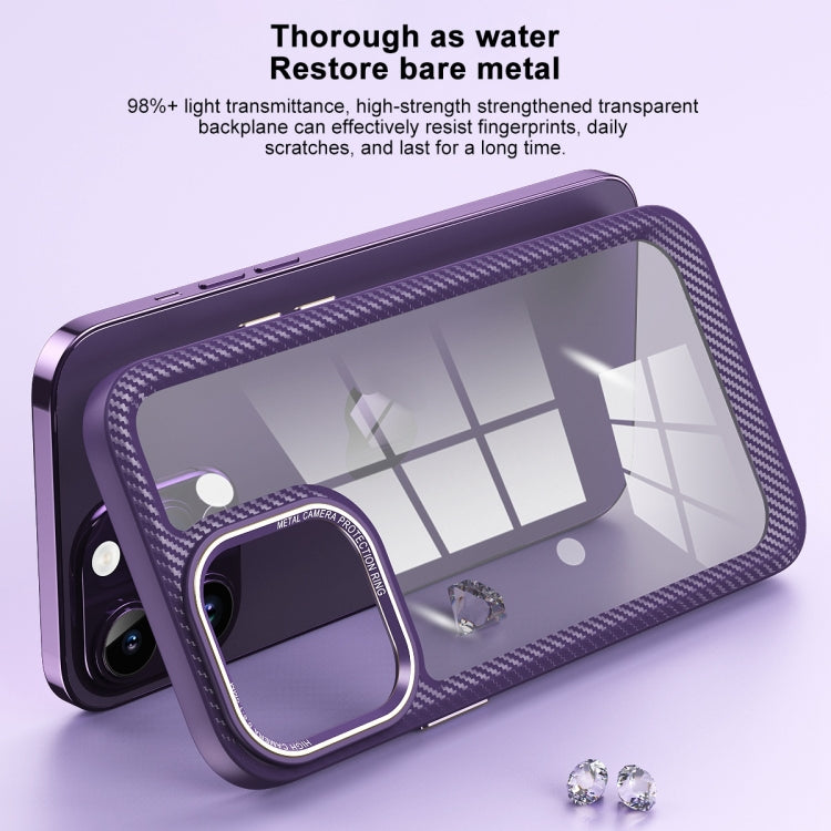 For iPhone 14 Pro Max Carbon Fiber Transparent Back Panel Phone Case(Green) - free shipping - PMC TechLife - Order now!