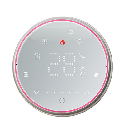 BHT-6001GBLW 95-240V AC 16A Smart Round Thermostat Electric Heating LED Thermostat With WiFi(White) - Thermostat & Thermometer by PMC Jewellery | Online Shopping South Africa | PMC Jewellery