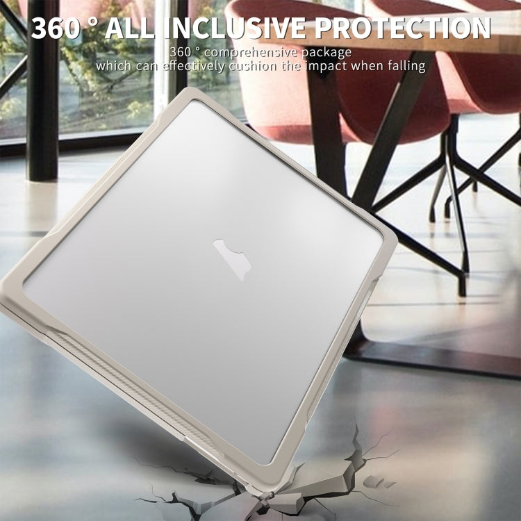 For MacBook Air 13.6 inch A2681 2022 Translucent Laptop Protective Case(Khaki) - MacBook Air Cases by PMC TechLife | Online Shopping South Africa | PMC TechLife