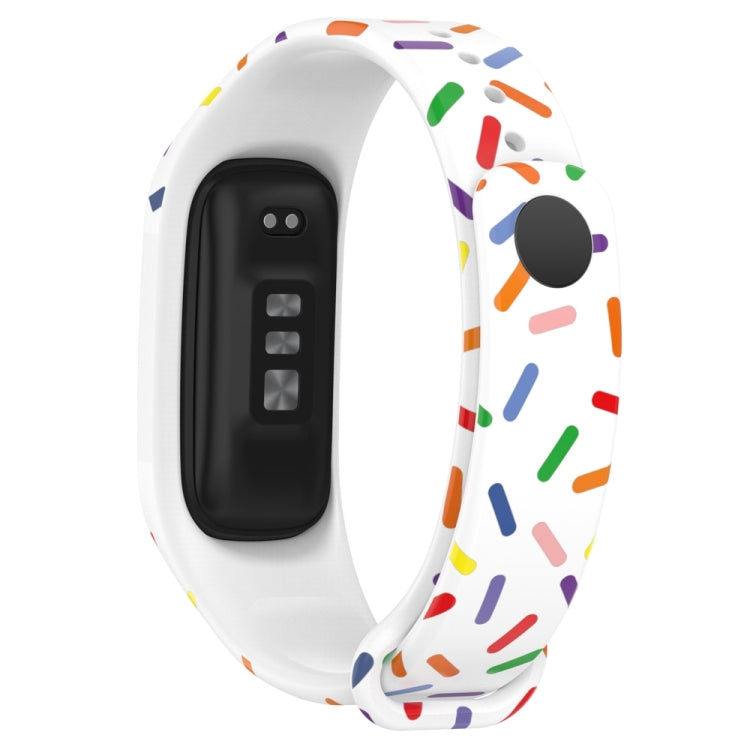 For OPPO Band Sports Rainbow Dots Silicone Watch Band(White) -  by PMC Jewellery | Online Shopping South Africa | PMC Jewellery