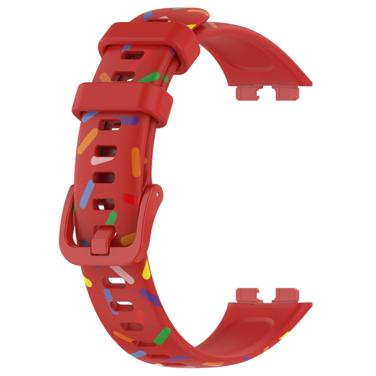 For Huawei Band 10 / 9 / 8 Sports Rainbow Dots Silicone Watch Band(Red) - Watch Bands by PMC TechLife | Online Shopping South Africa | PMC TechLife | Buy Now Pay Later Mobicred