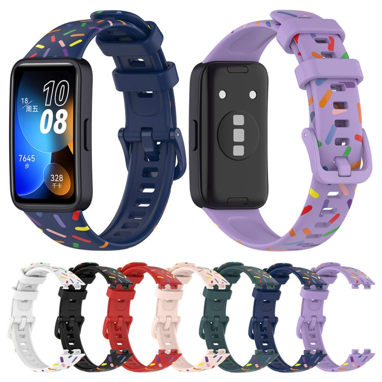 For Huawei Band 8 Sports Rainbow Dots Silicone Watch Band(Red) - Watch Bands by PMC Jewellery | Online Shopping South Africa | PMC Jewellery