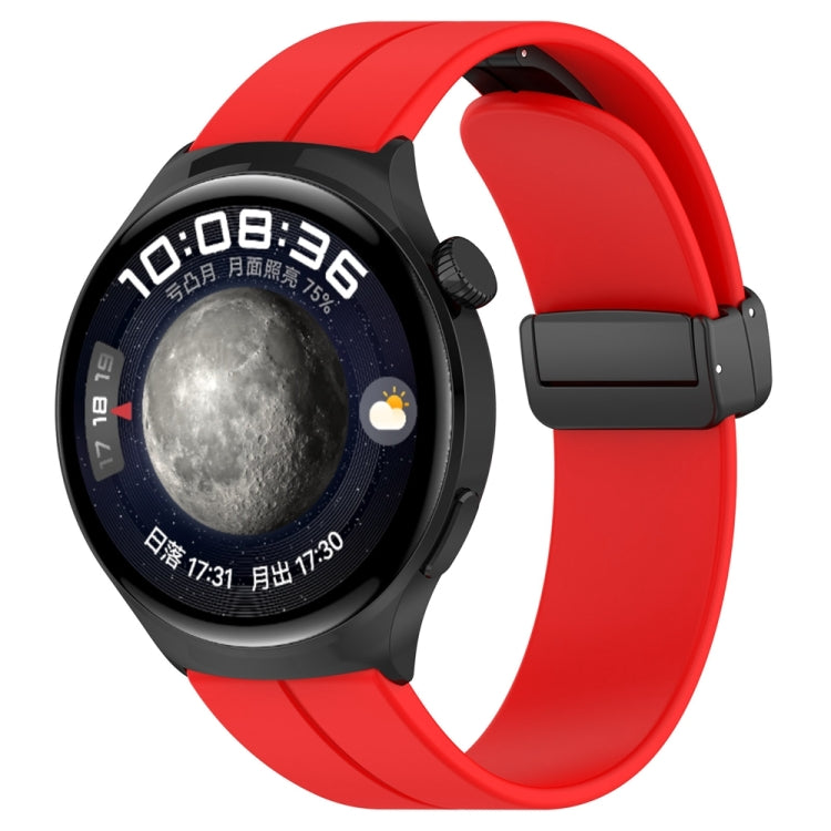 For Huawei Watch 4 / Watch 4 Pro Folding Buckle Silicone Watch Band(Red) - Watch Bands by PMC TechLife | Online Shopping South Africa | PMC TechLife
