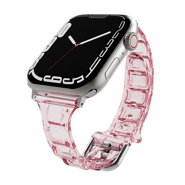 For Apple Watch 7 45mm Cube Airbag Clear TPU Watch Band(Red) - Watch Bands by PMC TechLife | Online Shopping South Africa | PMC TechLife