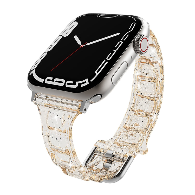 For Apple Watch 6 44mm Cube Airbag Clear TPU Watch Band(Gold) - Watch Bands by PMC TechLife | Online Shopping South Africa | PMC TechLife