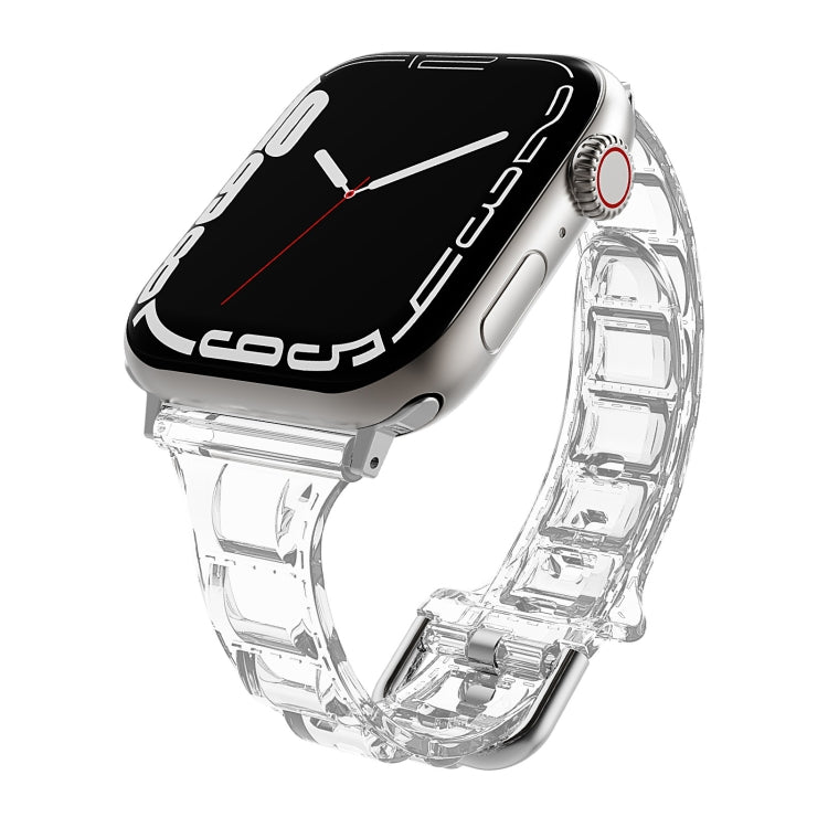 For Apple Watch 5 44mm Cube Airbag Clear TPU Watch Band(Transparent) - Watch Bands by PMC Jewellery | Online Shopping South Africa | PMC Jewellery