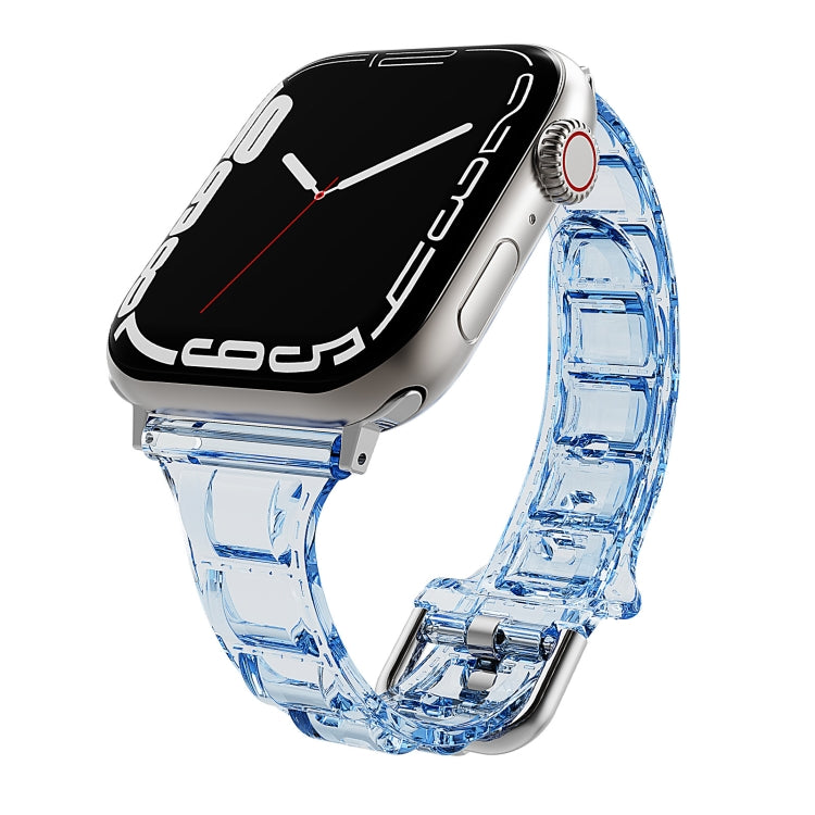 For Apple Watch 42mm Cube Airbag Clear TPU Watch Band(Blue) - Watch Bands by PMC TechLife | Online Shopping South Africa | PMC TechLife