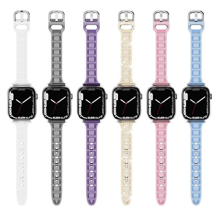 For Apple Watch 6 40mm Cube Airbag Clear TPU Watch Band(Pink) - Watch Bands by PMC TechLife | Online Shopping South Africa | PMC TechLife