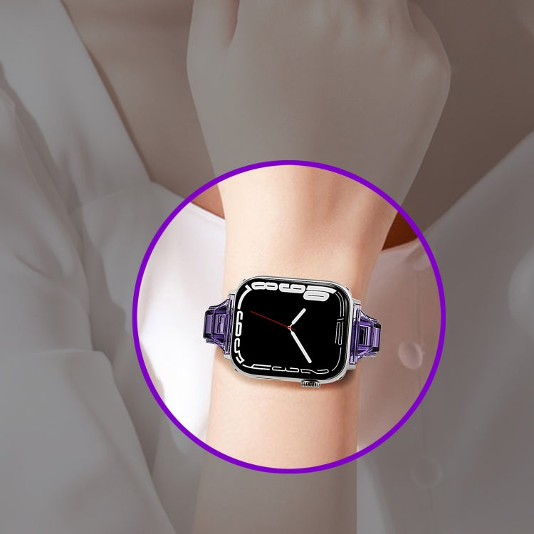 For Apple Watch 7 41mm Cube Airbag Clear TPU Watch Band(Blue) - Watch Bands by PMC TechLife | Online Shopping South Africa | PMC TechLife