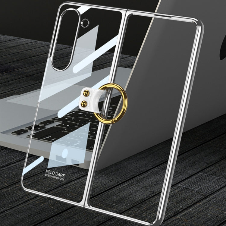 For Samsung Galaxy Z Fold5 GKK Electroplating Phone Case with Ring(Silver) - free shipping - PMC TechLife - Order now!