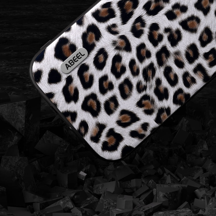 For iPhone 14 Plus ABEEL Black Edge Leopard Phone Case(Silver Leopard) - free shipping - PMC TechLife - Order now!