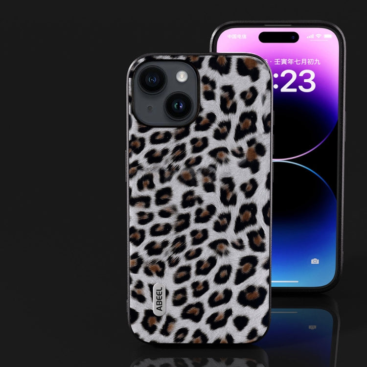 For iPhone 14 Plus ABEEL Black Edge Leopard Phone Case(Silver Leopard) - free shipping - PMC TechLife - Order now!