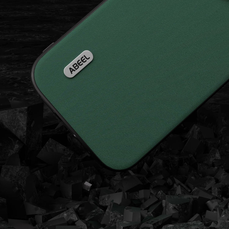For iPhone 15 Plus ABEEL Genuine Leather Silky Soft Black Edge Phone Case(Green) - free shipping - PMC TechLife - Order now!